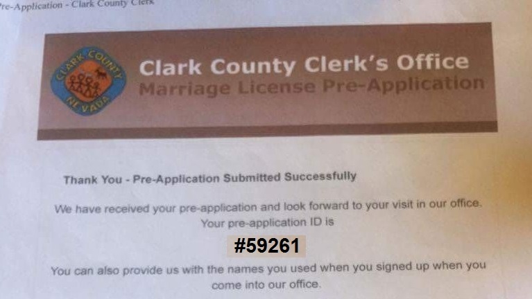 Marriage License Online Pre Application ID